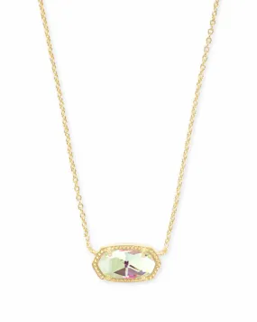 Elisa Short Pendant Necklace in Gold Dichroic Glass by Kendra Scott