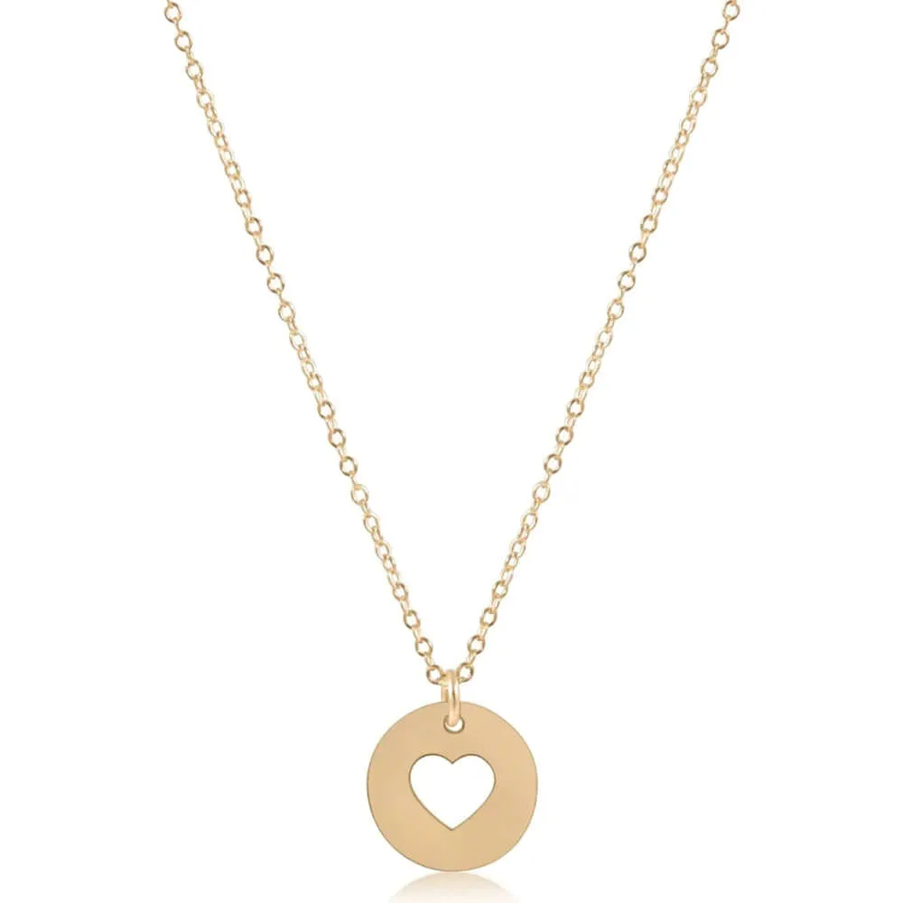 ENewton 16" Love Gold Disc Necklace