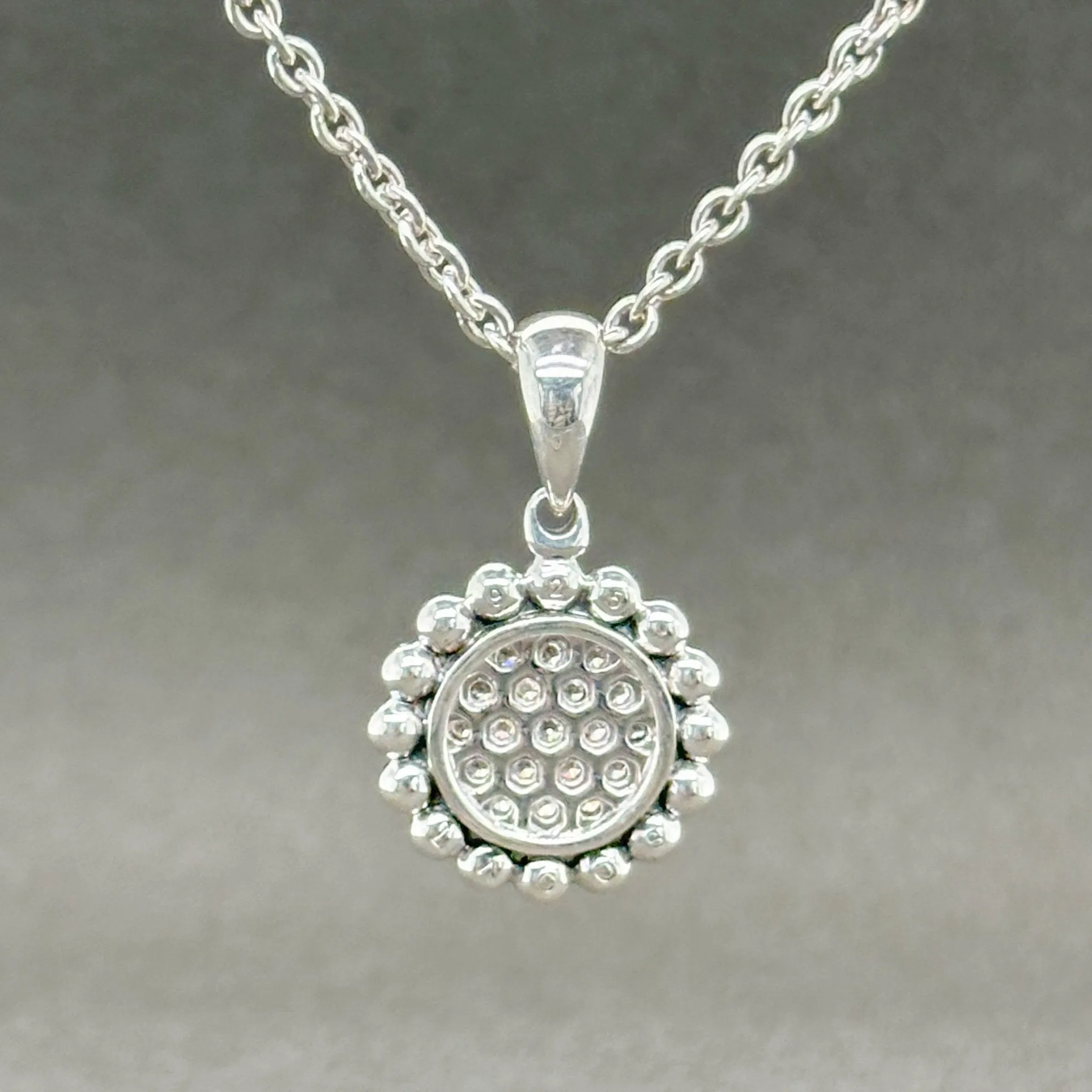 Estate Lagos SS 0.42ctw G-H/SI1 Diamond Caviar Spark Pendant