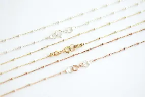 Finished Satellite Chain Necklace- Sterling Silver, 14k Gold Filled, 14k Rose Gold Filled, Dew Drop Necklace,Beaded Necklace,Choker Necklace