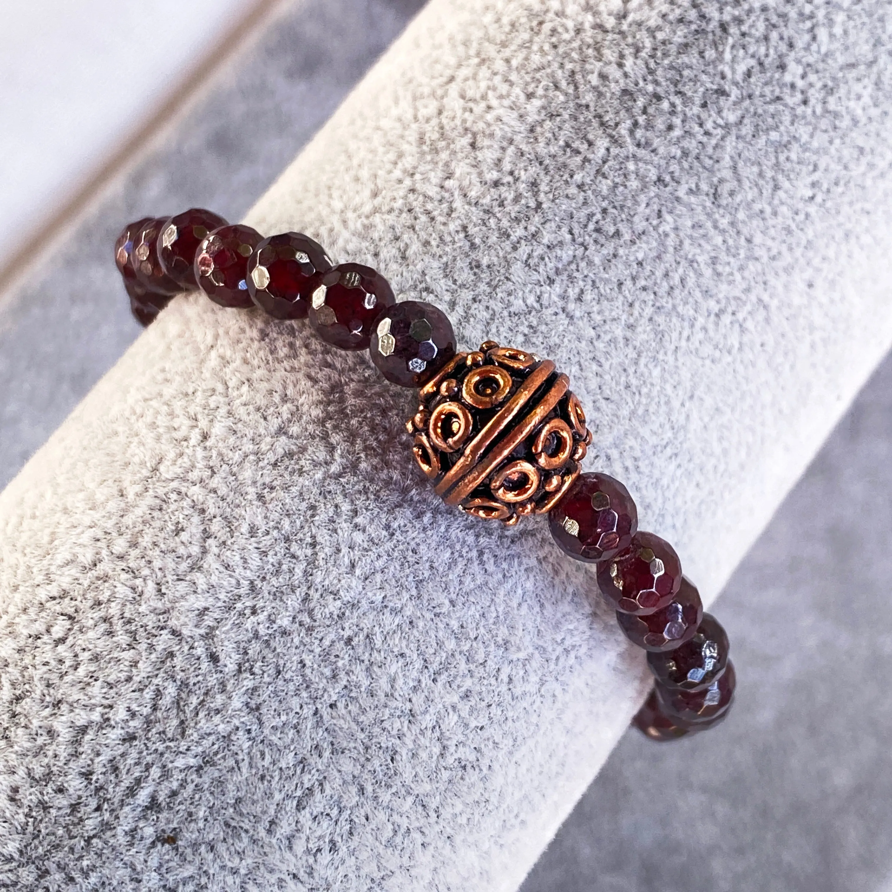 Garnet And Copper gemstone bracelets