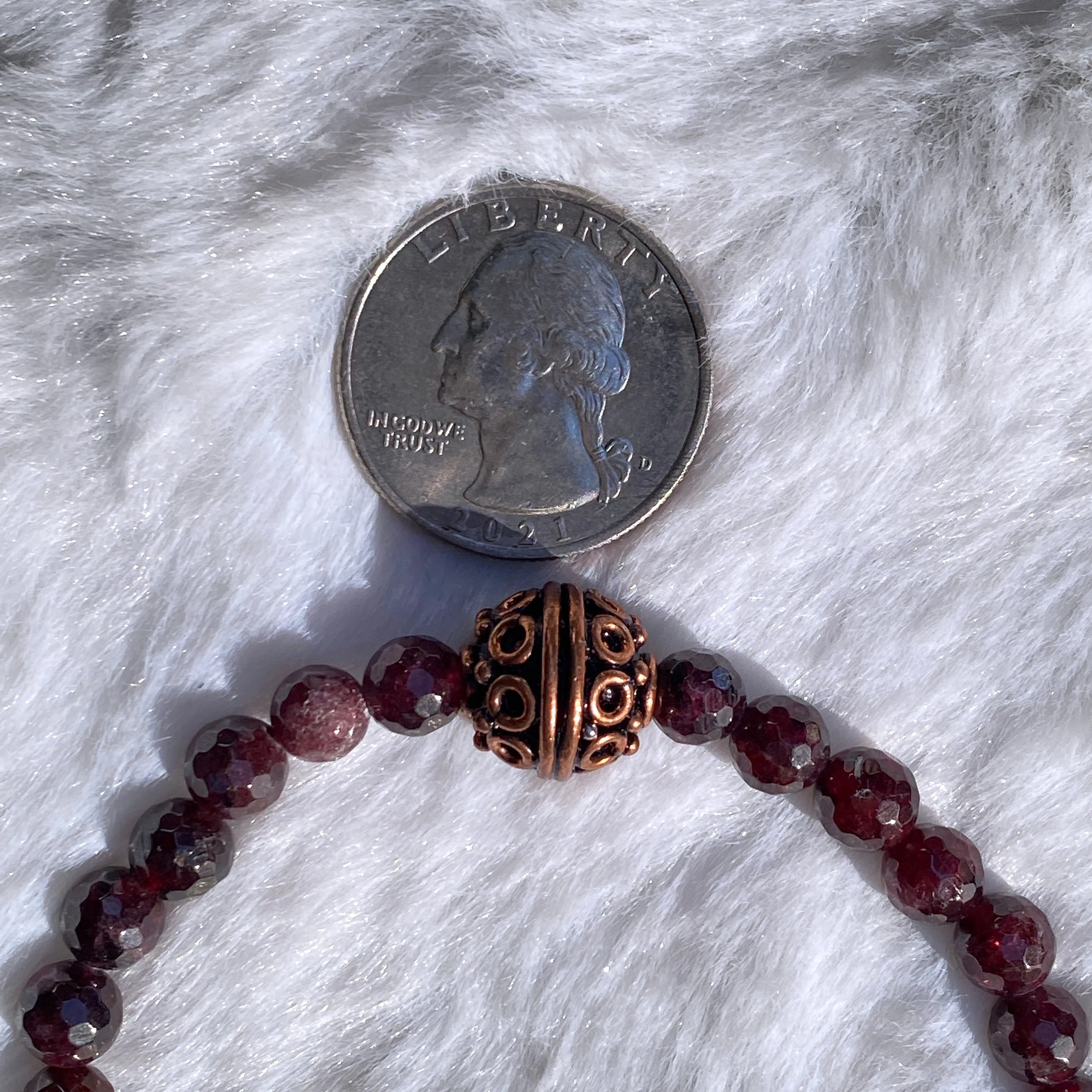 Garnet And Copper gemstone bracelets