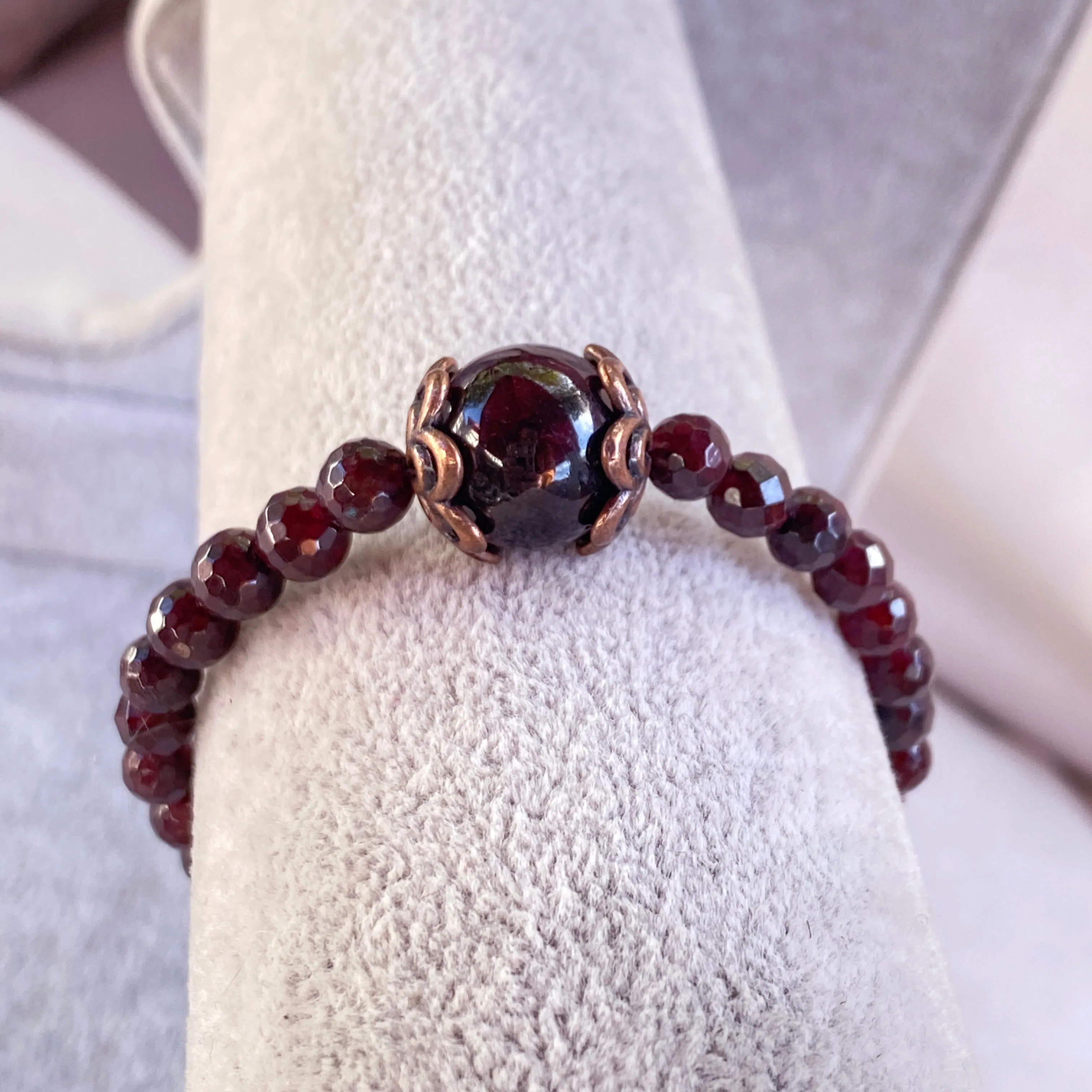 Garnet And Copper gemstone bracelets