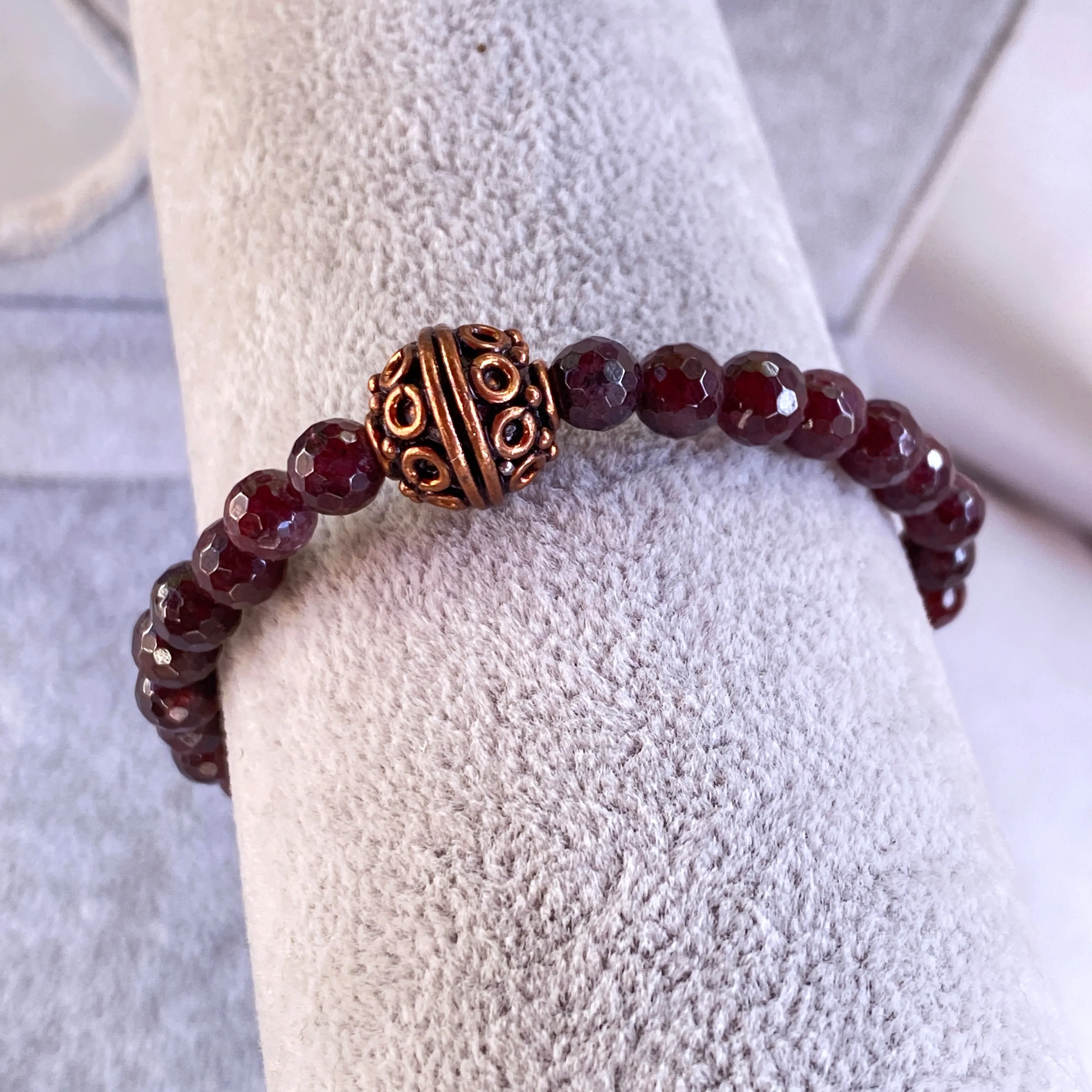 Garnet And Copper gemstone bracelets