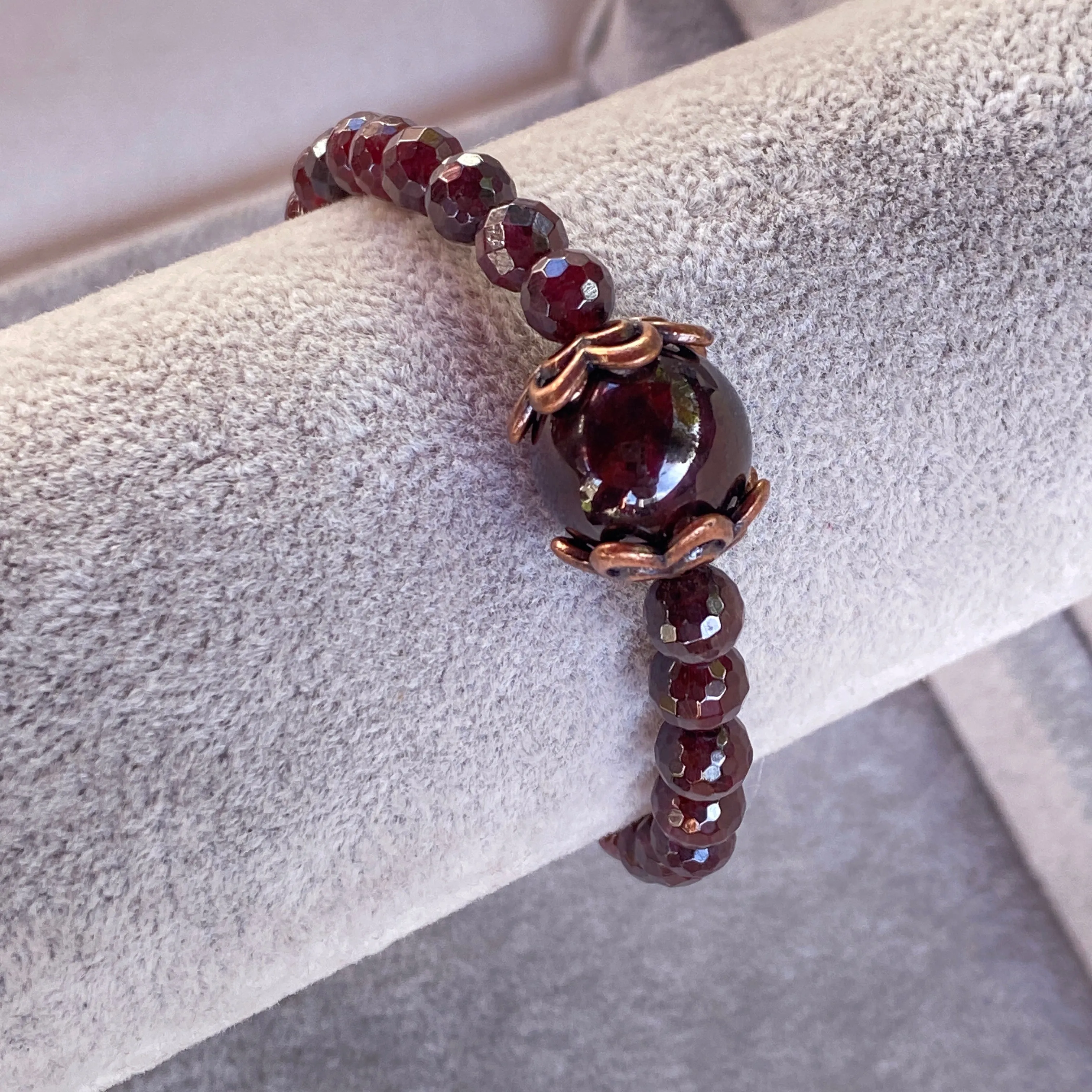 Garnet And Copper gemstone bracelets