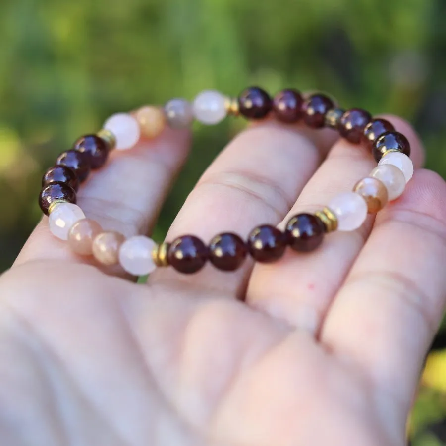 Garnet and Rose Quartz Bracelet - *Final Sale*