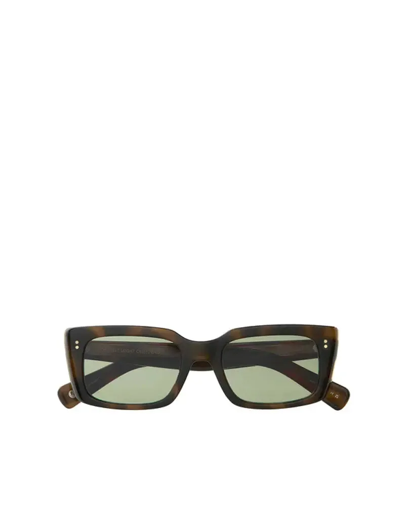 Garrett Leight GL 3030 49 Sunglasses Spotted Brown Shell/Semi-Flat Valley View Green