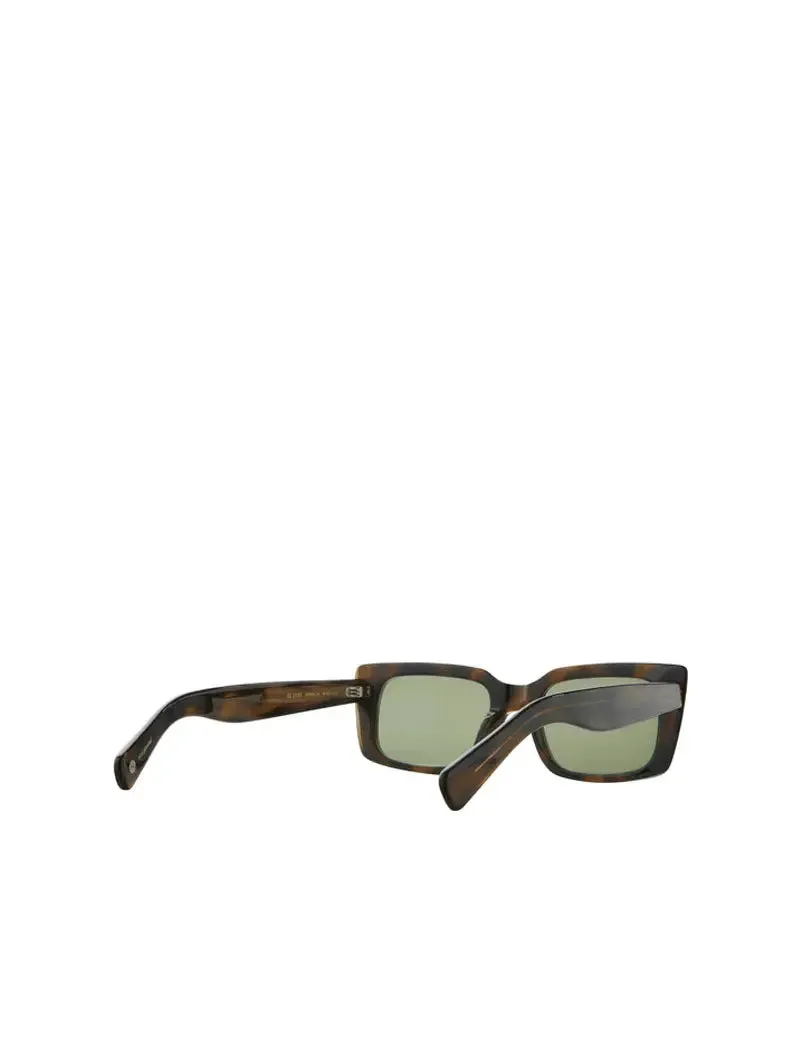 Garrett Leight GL 3030 49 Sunglasses Spotted Brown Shell/Semi-Flat Valley View Green