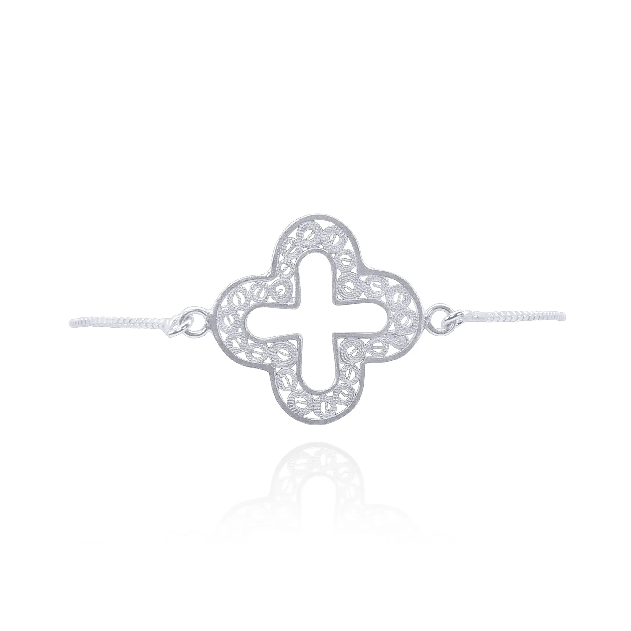 GISELLE SILVER ADJUSTABLE BRACELET FILIGREE