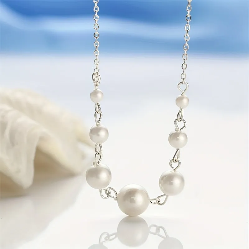 Gorgeous Baroque-Style Seven-Pearl Collarbone Necklace - Perfect Gift for Women & Girls!