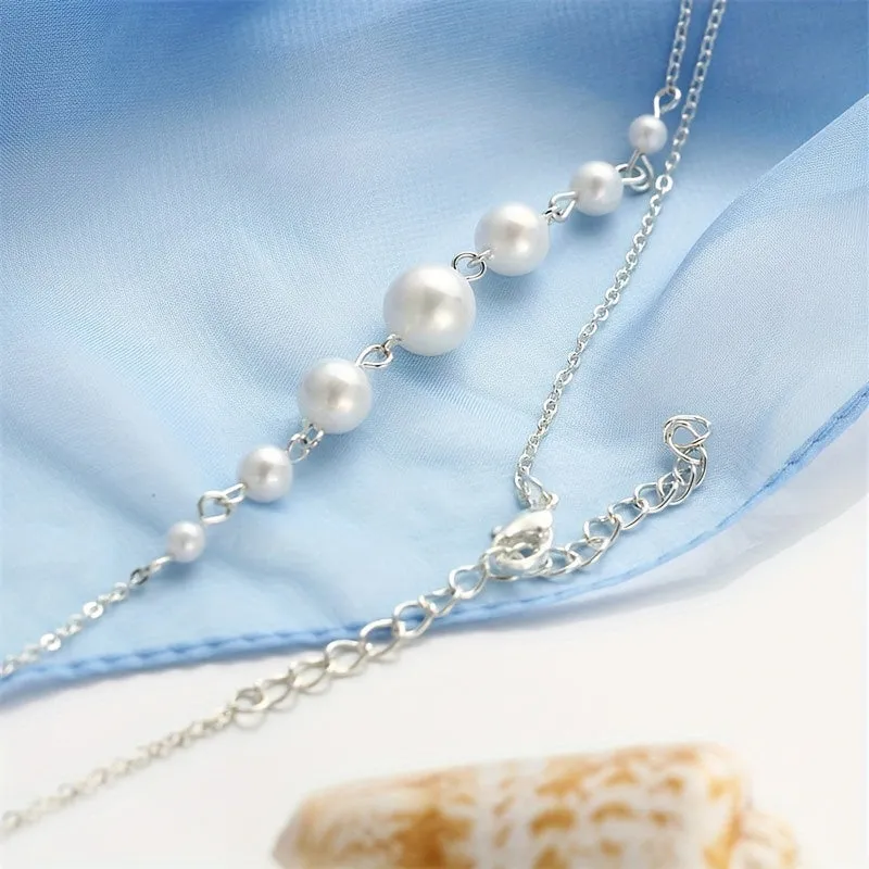 Gorgeous Baroque-Style Seven-Pearl Collarbone Necklace - Perfect Gift for Women & Girls!