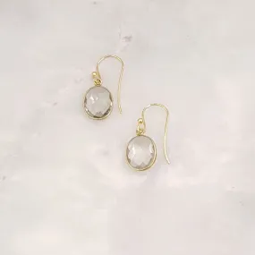 Green Amethyst Single Drop Hook Earrings