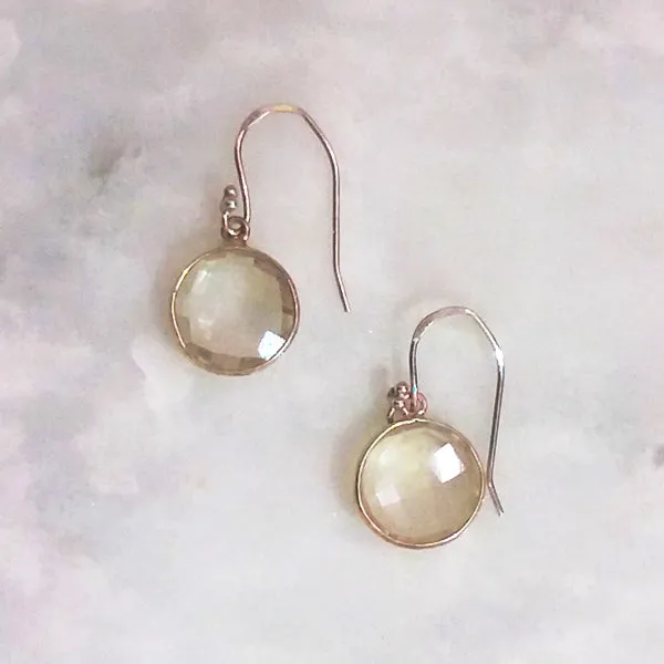 Green Amethyst Single Drop Hook Earrings