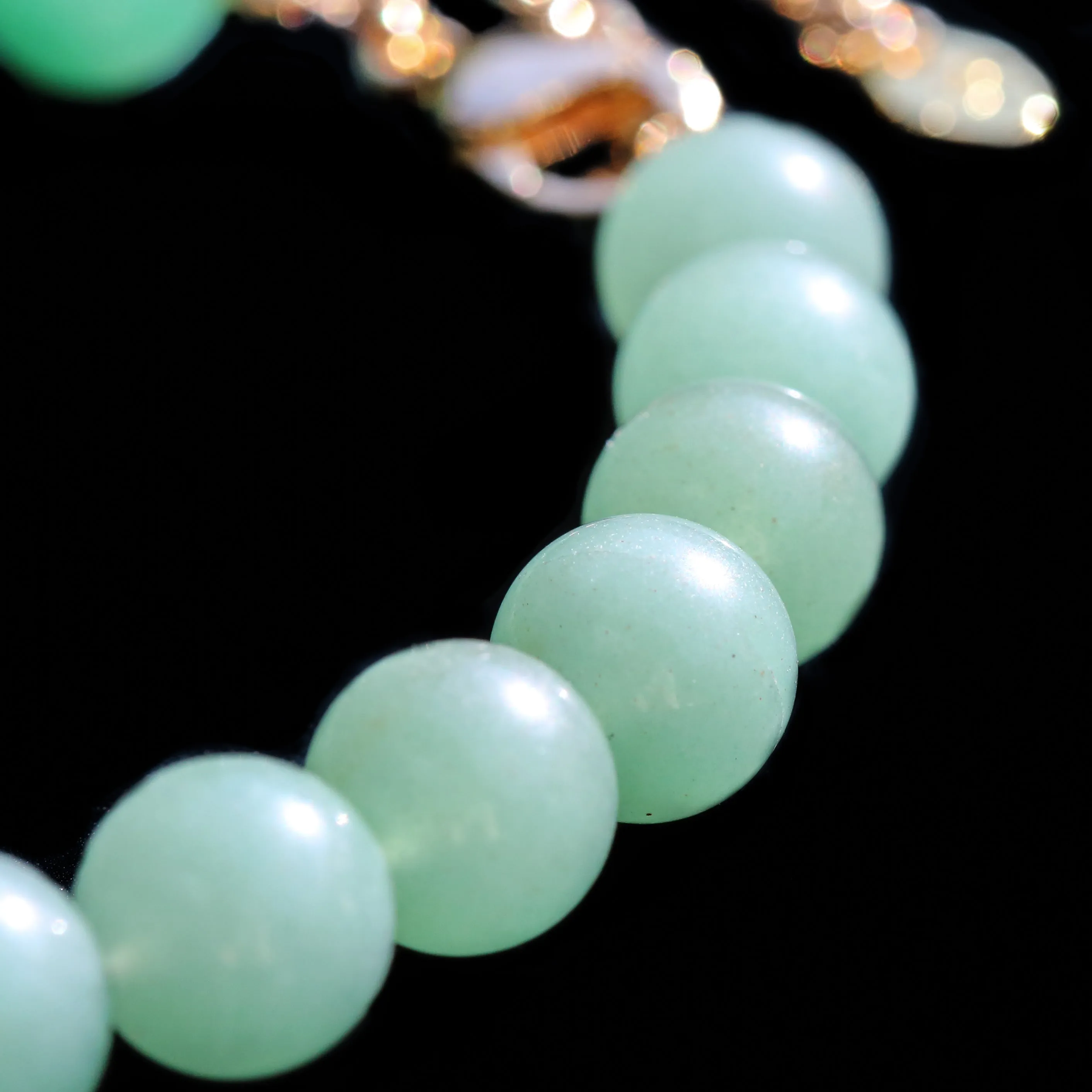 GREEN AVENTURINE BEADED CRYSTAL CHOKER