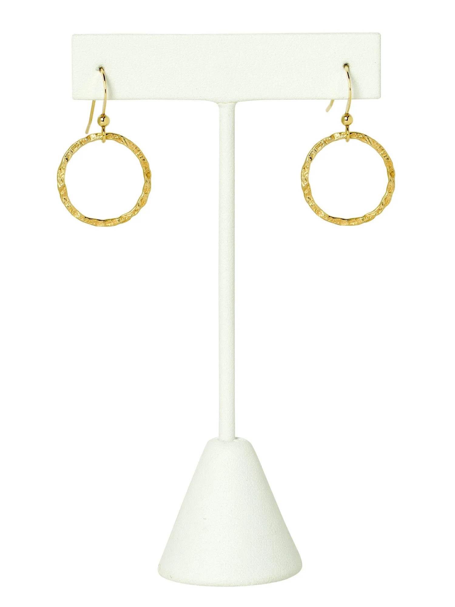 Hammered Gold Circle Earrings