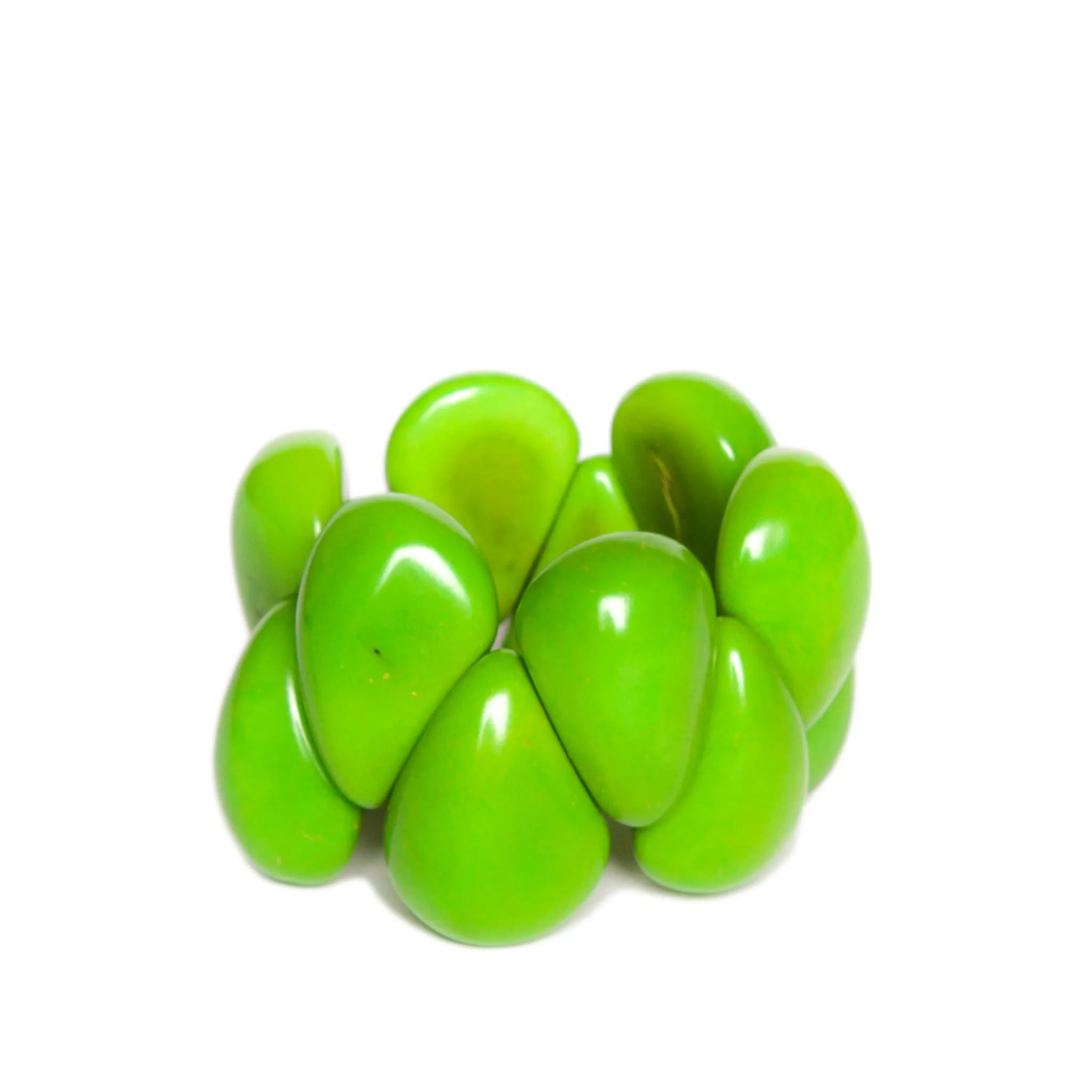 Handmade Tagua Bracelet in Lime Green