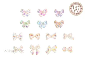 Iridescent Ribbon Bow Nail Art Cabochons - 5 pcs