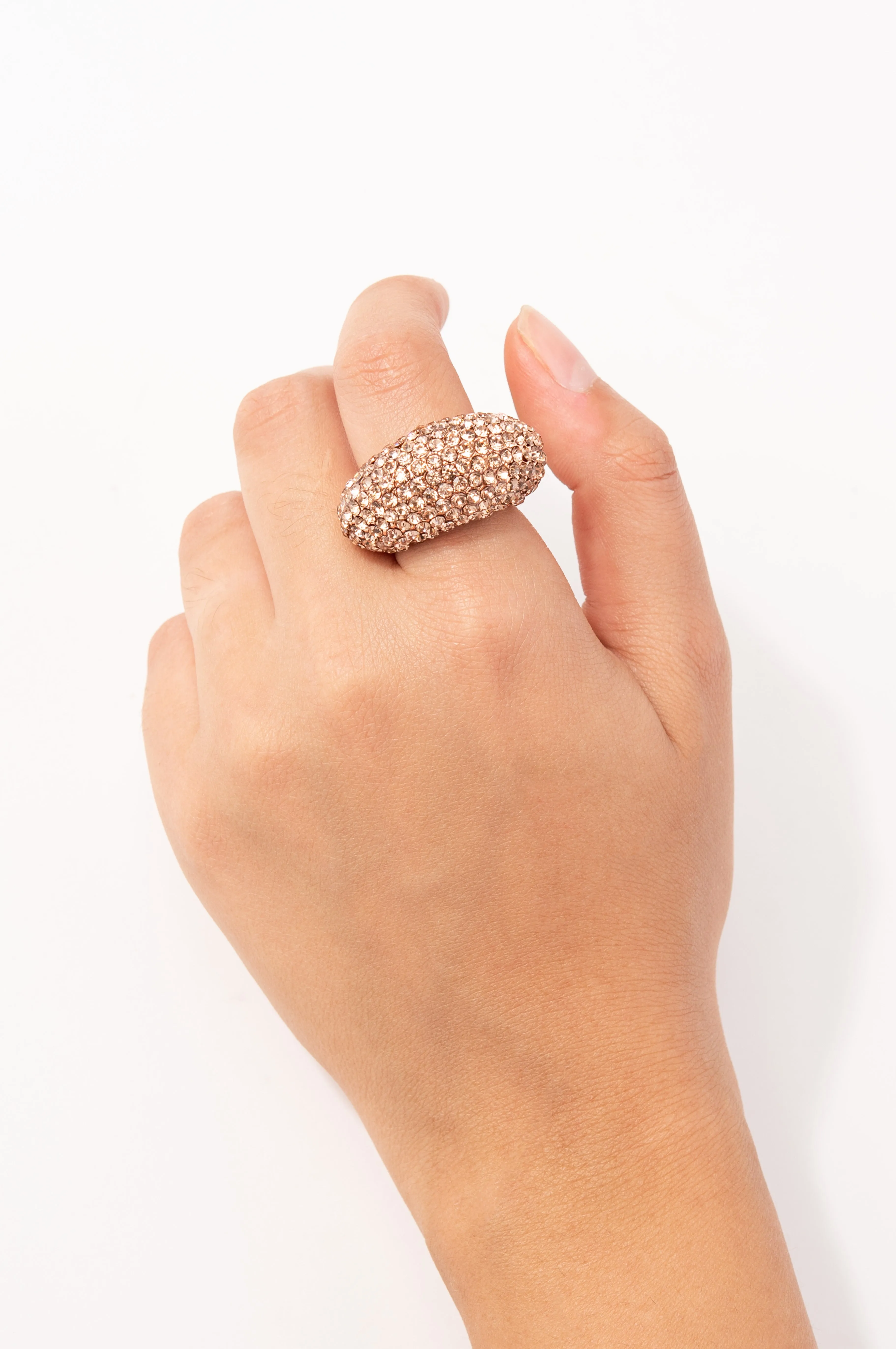 Kimia Rhinestone Cashew Ring