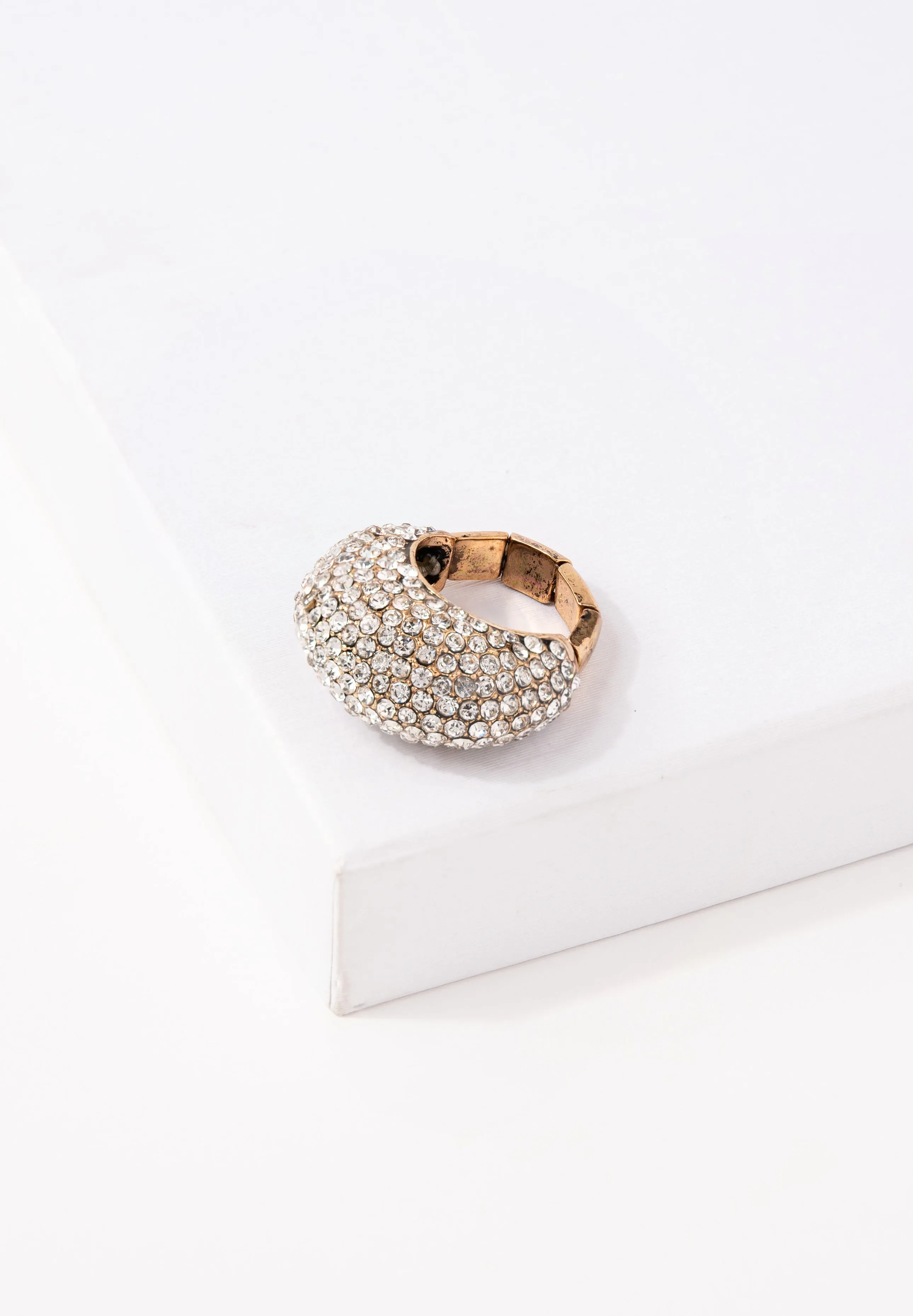 Kimia Rhinestone Cashew Ring