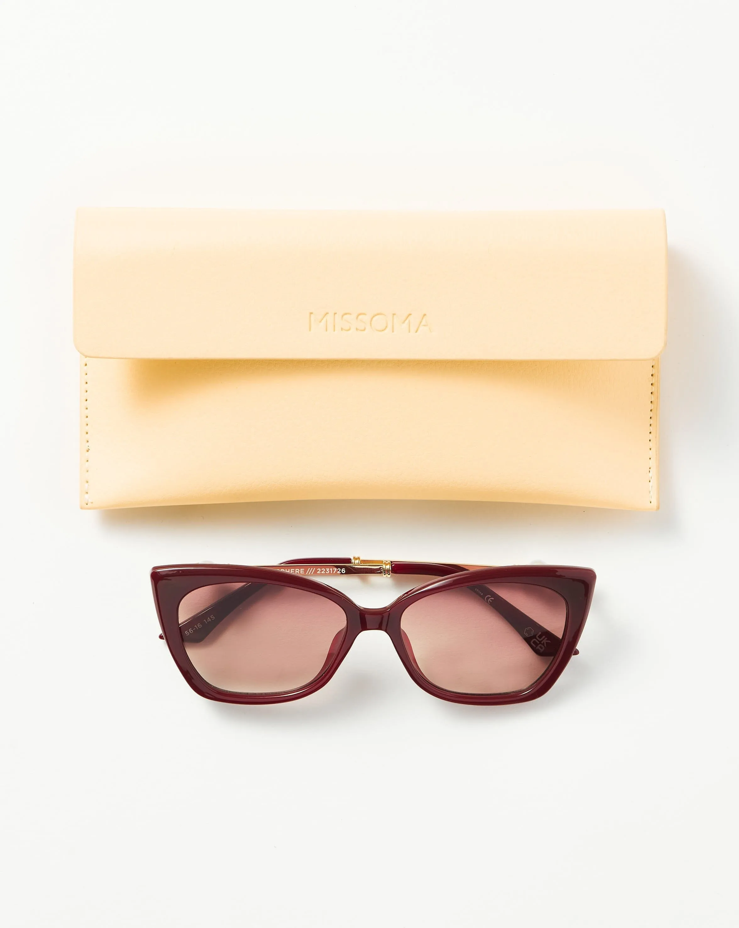 Le Specs Lyra Sphere Cat-Eye Sunglasses | Burgundy/Pearl