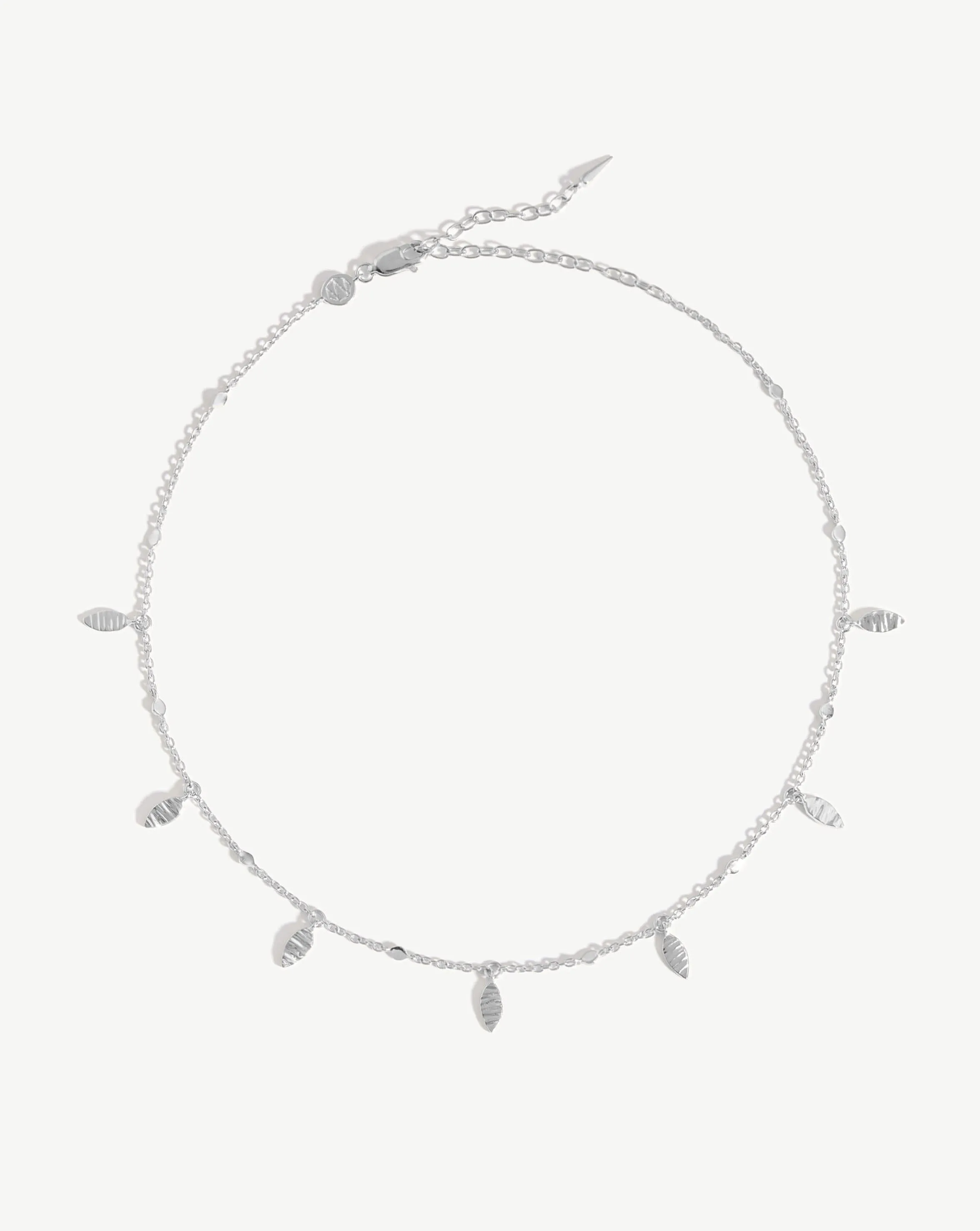 Leaf Charm Choker | Sterling Silver