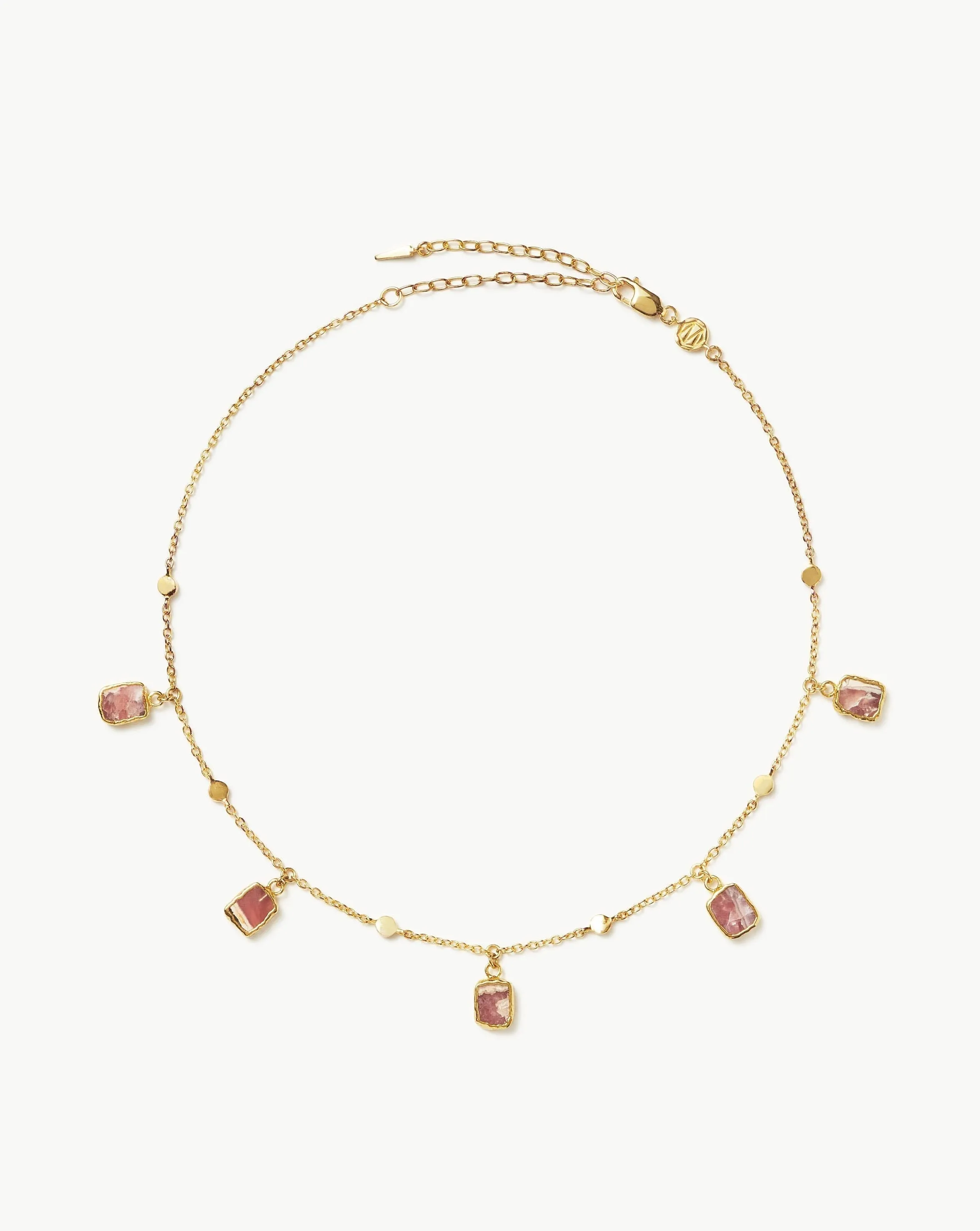 Lena Charm Choker | 18ct Gold Plated Vermeil/Rhodochrosite