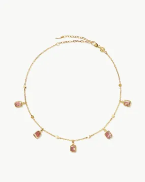 Lena Charm Choker | 18ct Gold Plated Vermeil/Rhodochrosite