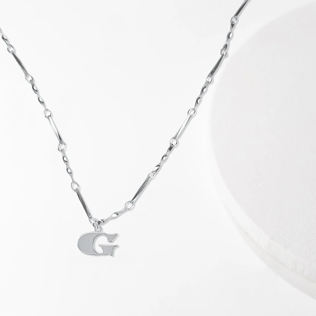 Letter Necklace (G) - Silver