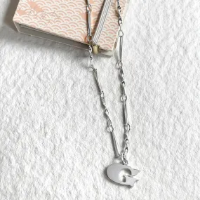 Letter Necklace (G) - Silver