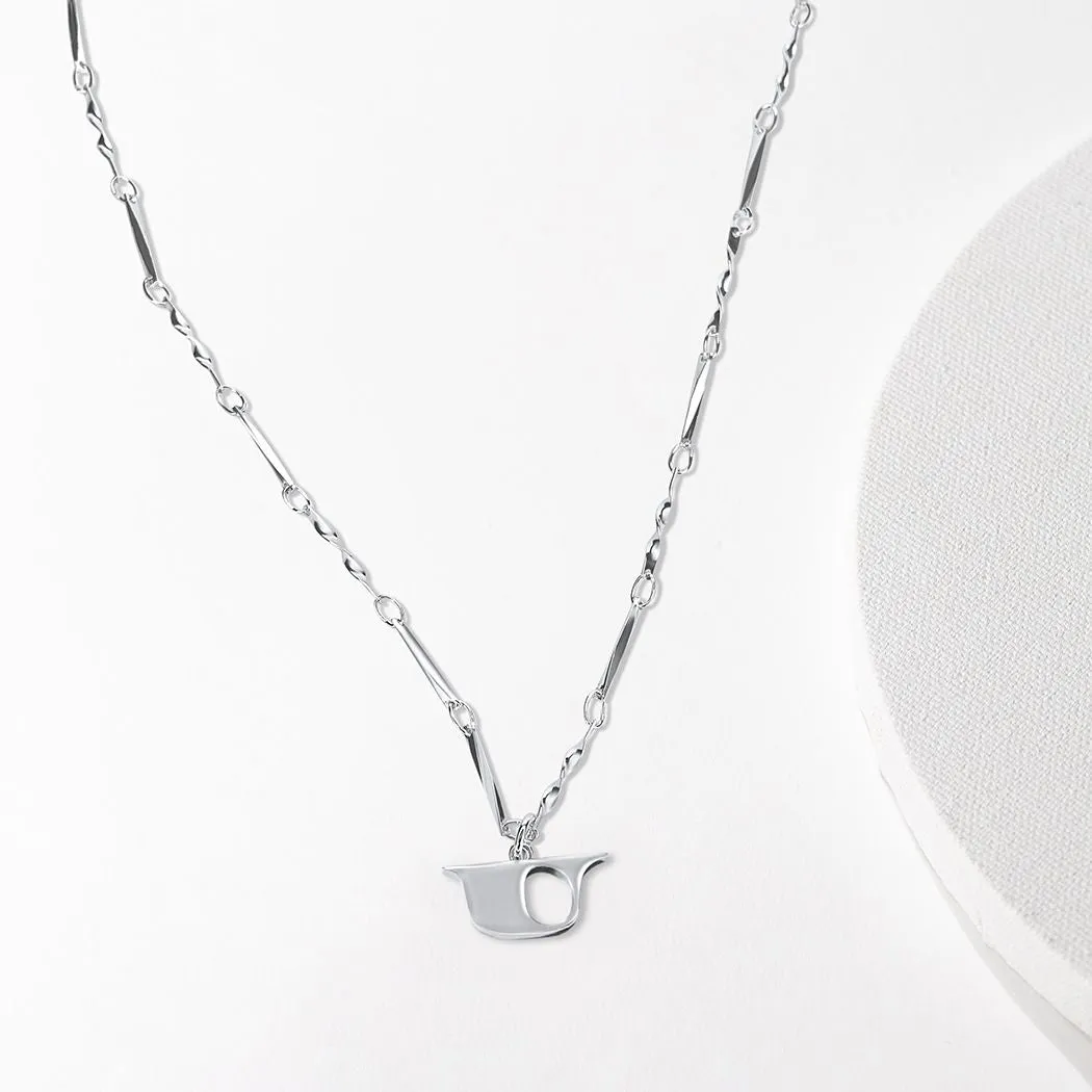 Letter Necklace (U) - Silver