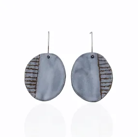 Long Ceramic Oval Earrings