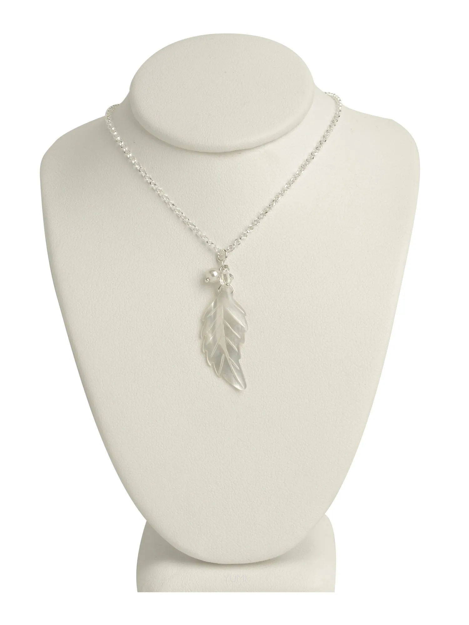 Magnolia Pearl Leaf Pendant Necklace