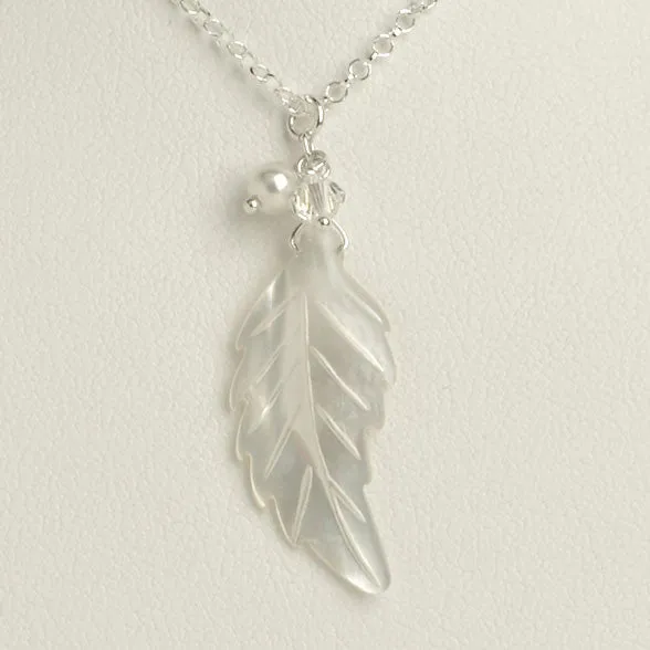 Magnolia Pearl Leaf Pendant Necklace