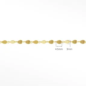 Mirror Drop Dainty 4.5mm 14k Gold Chain Designer Line for Permanent Jewelry Sold by the inch