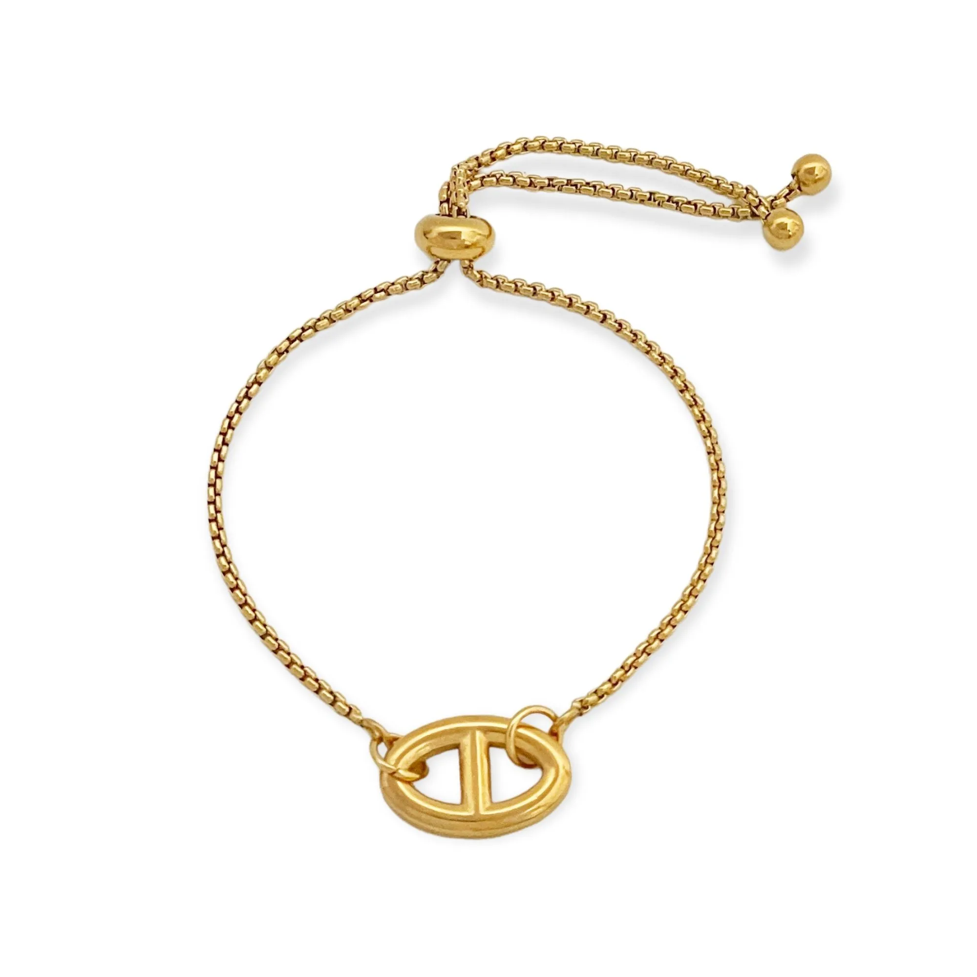 Modern Pendant Slider Bracelet Gold