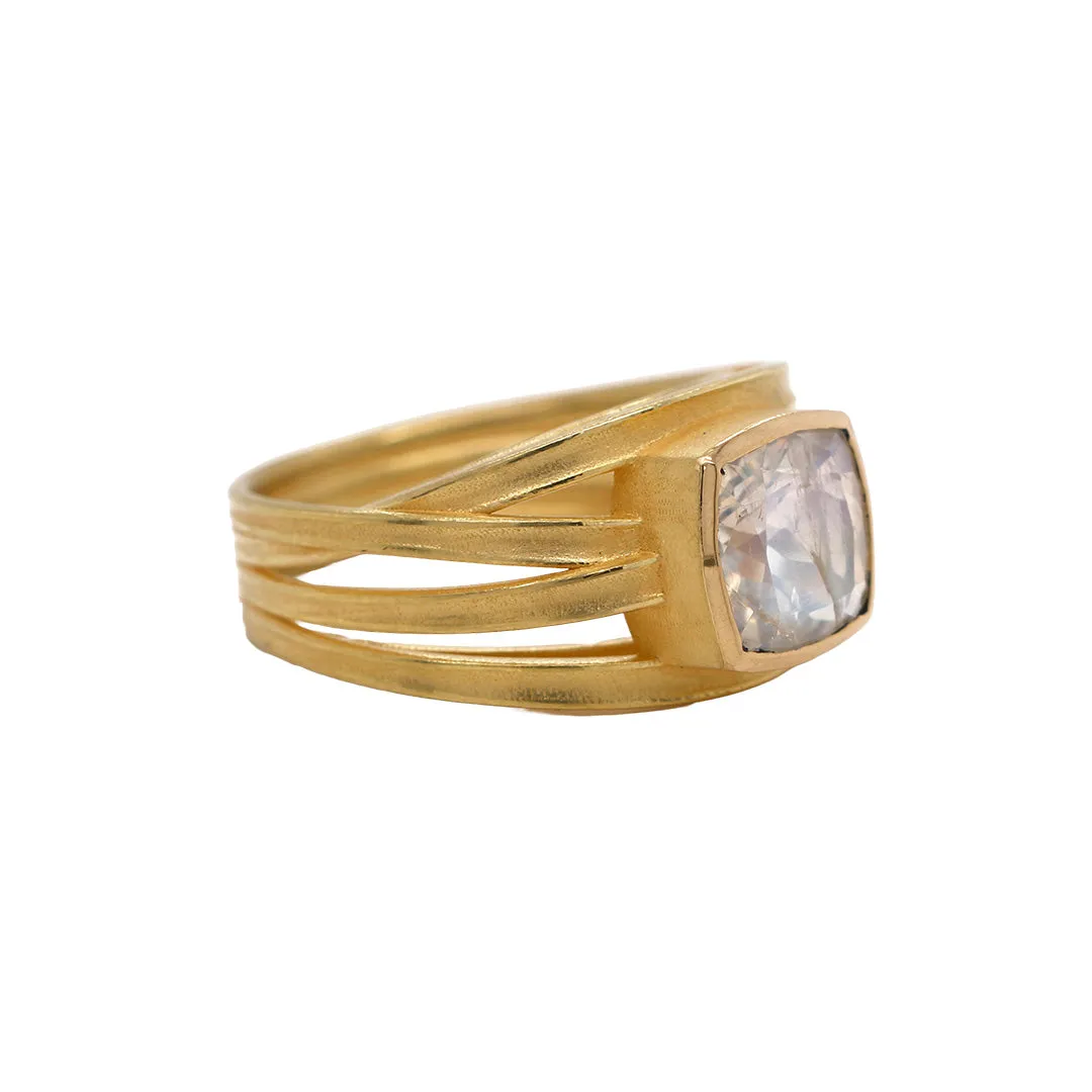 Moonstone Four Ribbon Ring