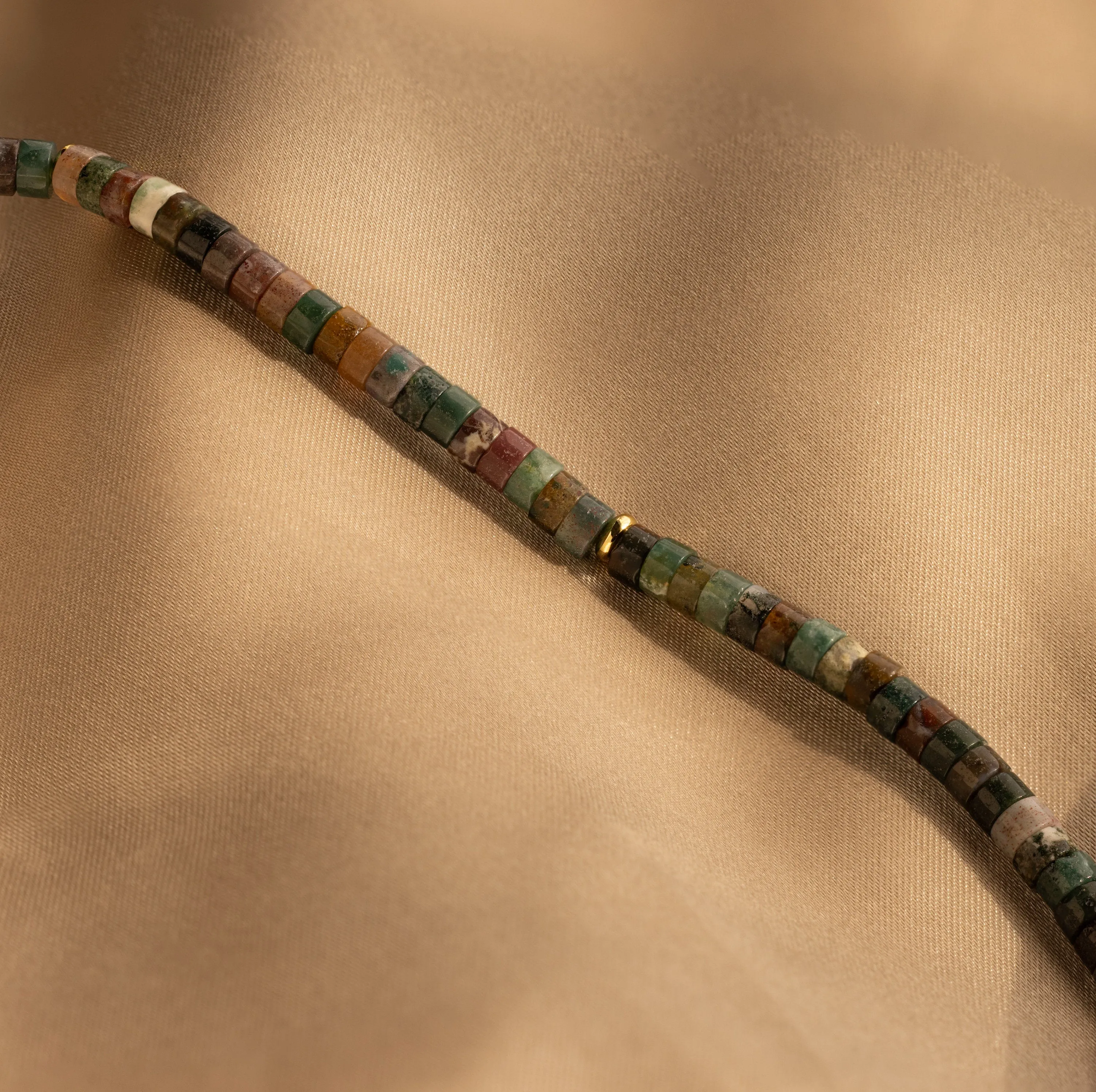 Moss Agate Beaded Necklace