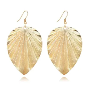 New Punk Metal Leaf Design Drop Dangle Earrings Women Jewelry