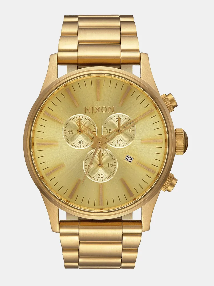 Nixon Sentry Chrono Watch - All Gold