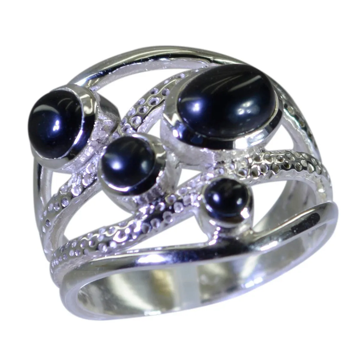 Nubile Gem Black Onyx Sterling Silver Rings Jewelry Box Hardware