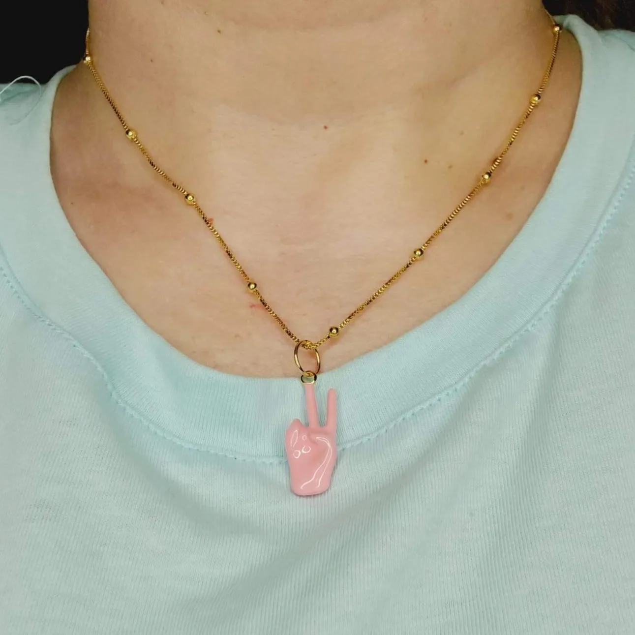 Peace Light Pink Necklace