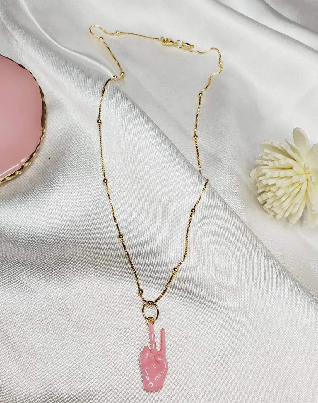 Peace Light Pink Necklace