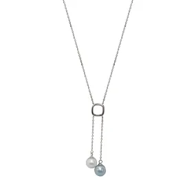 Pearl Duette Silver Necklace