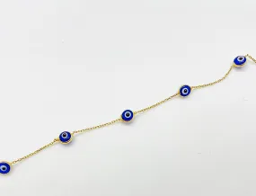 PERMANENT JEWELRY - 14KT YELLOW GOLD - EVIL EYE