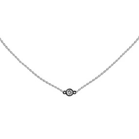 Petite CZ | Little Layer Necklace | Sterling Silver - Gunmetal