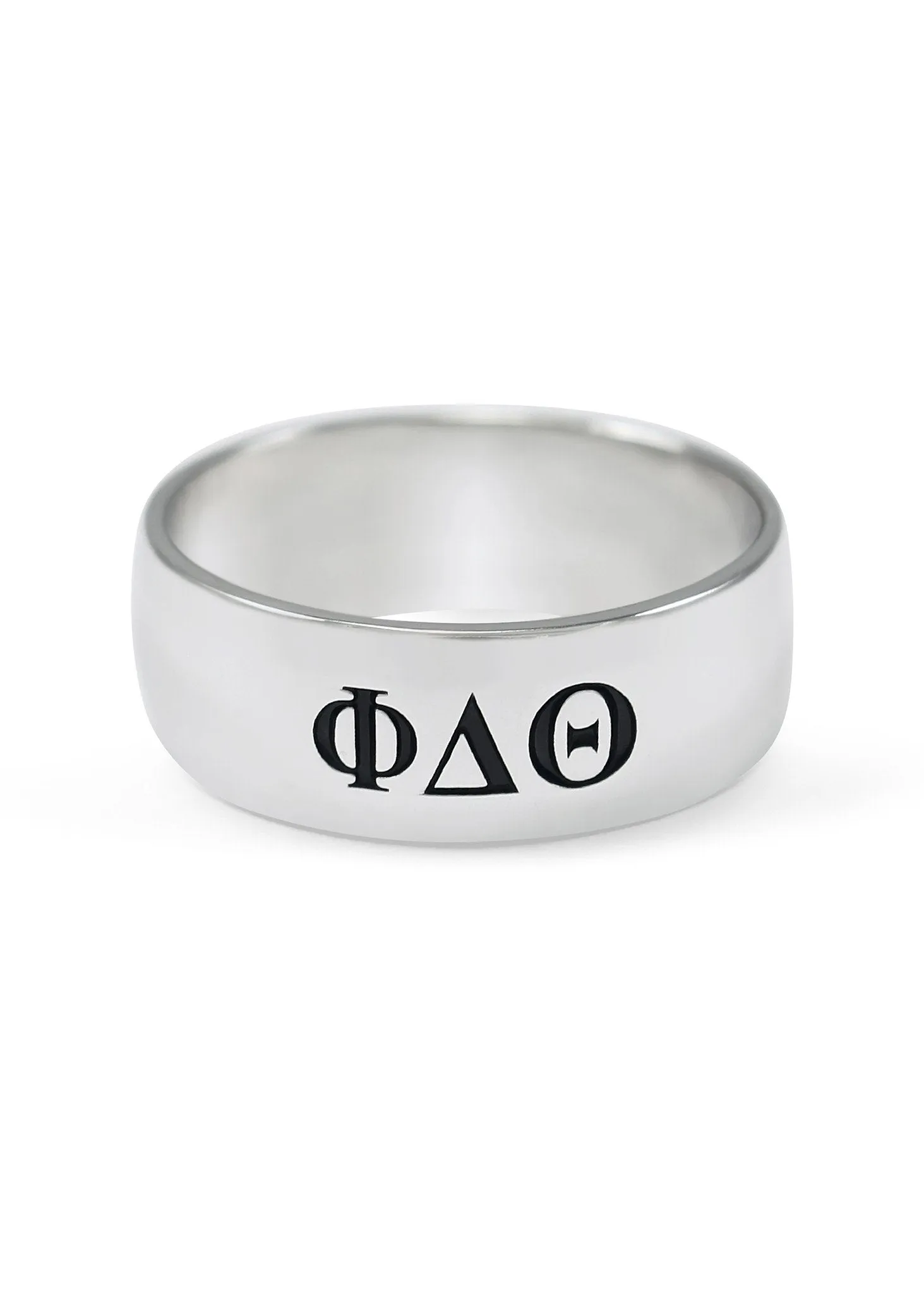 Phi Delta Theta Sterling Silver Wide Band Ring