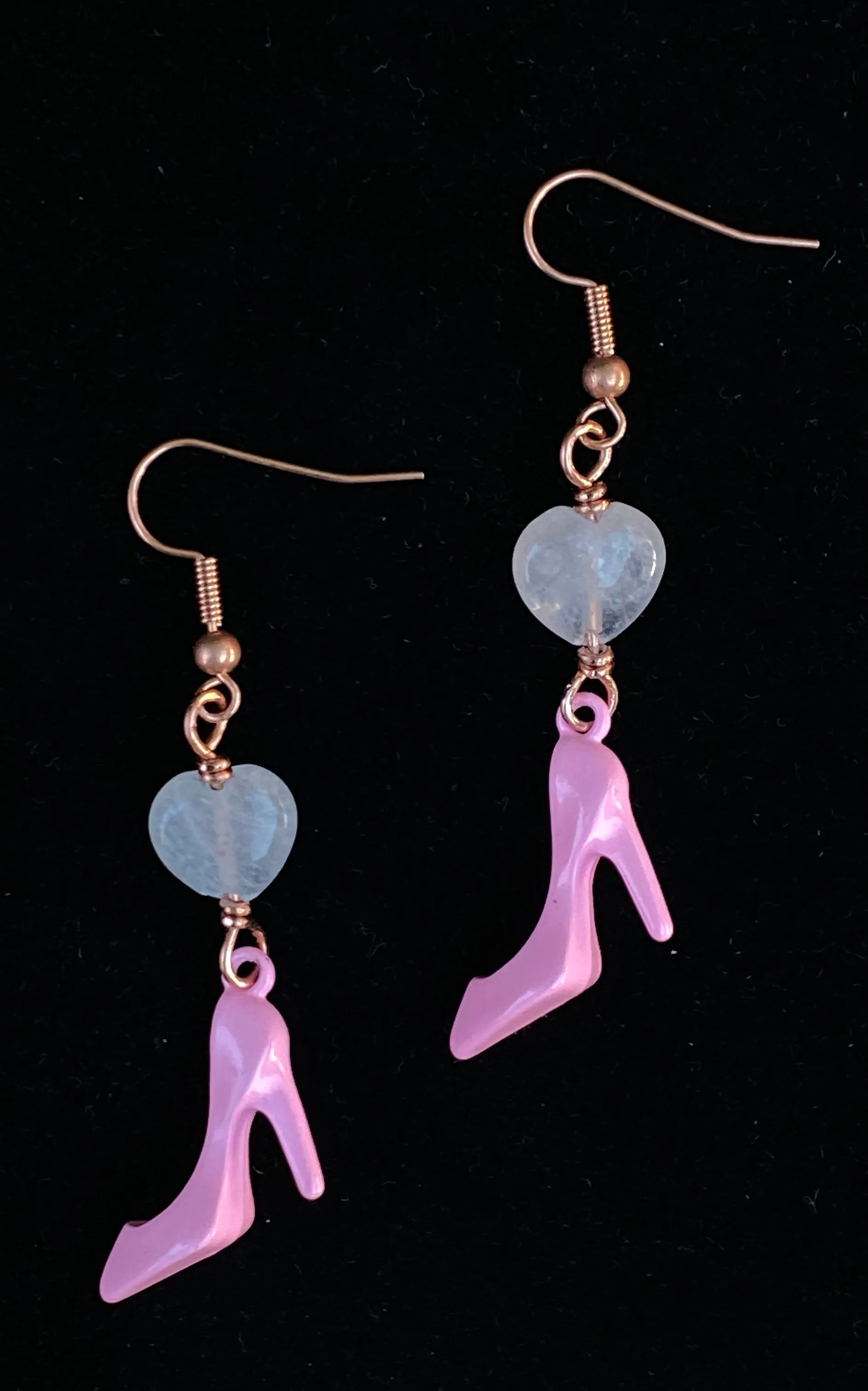 Pink Shoe and Rose Quartz Earrings