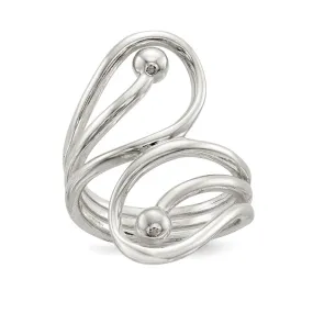 Polished Fancy Swirl Ring in Sterling Silver