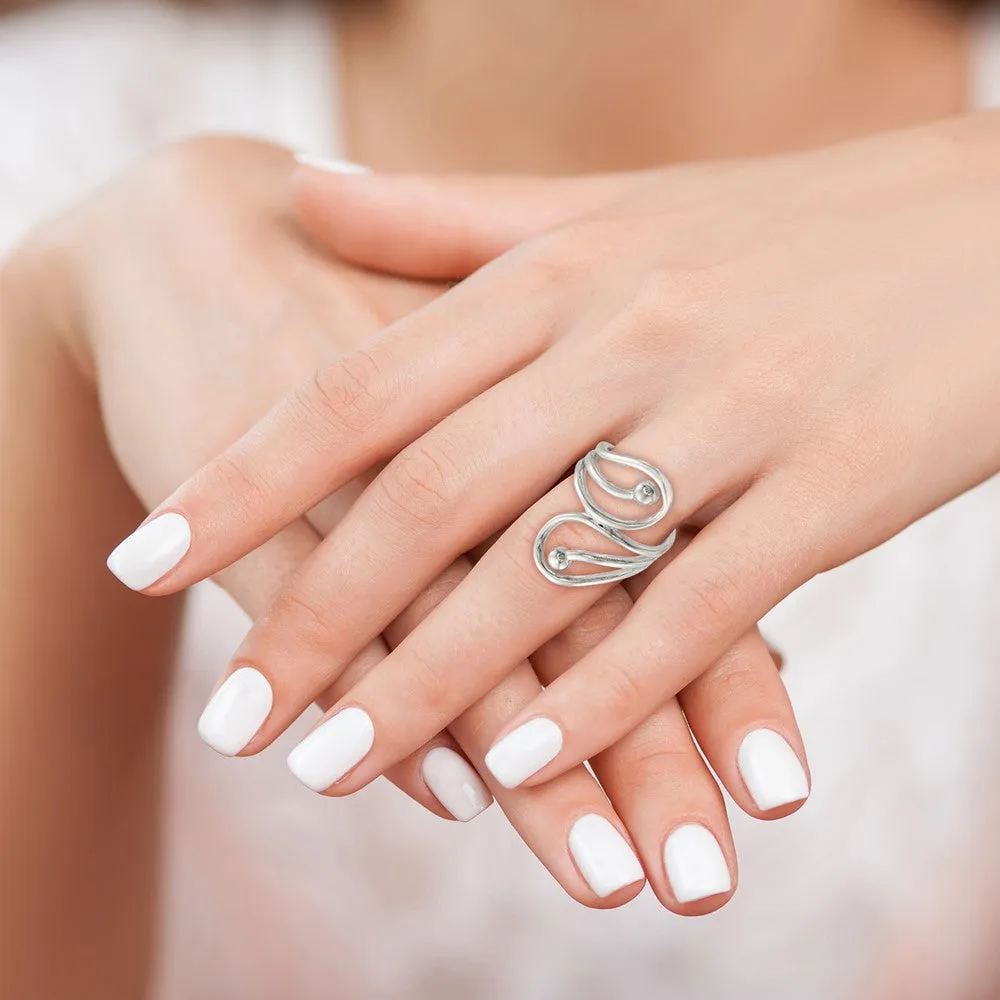 Polished Fancy Swirl Ring in Sterling Silver