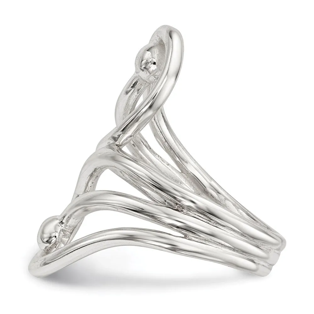 Polished Fancy Swirl Ring in Sterling Silver